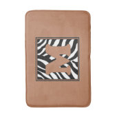Letter M Zebra Monogrammed Bath Mat (Voorkant Verticaal)