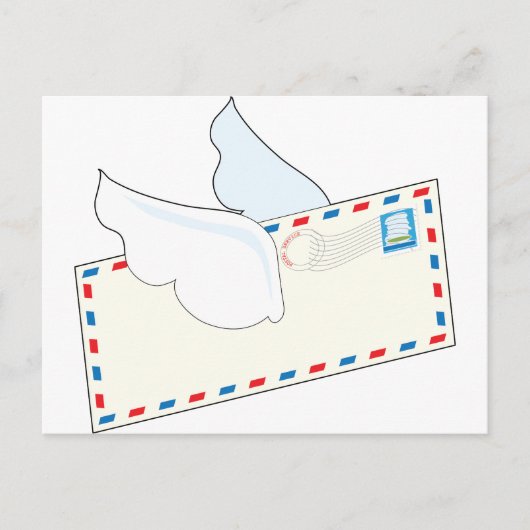 Letter met Wings Briefkaart (Voorkant)