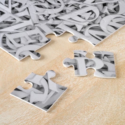Letter Mix Chic Fun Monotone  Legpuzzel (Zijkant)