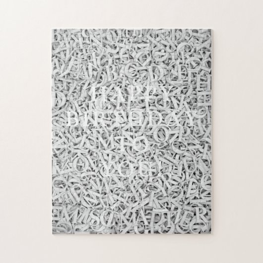 Letter Mix Chic Fun Monotone  Legpuzzel (Verticaal)