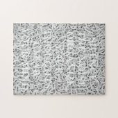 Letter Mix Chic Minimalist Monotone Puzzle Legpuzzel (Horizontaal)