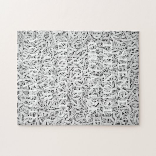 Letter Mix Chic Minimalist Monotone Puzzle Legpuzzel (Horizontaal)