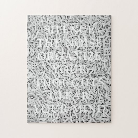 Letter Mix Chic Minimalist Monotone Puzzle Legpuzzel (Verticaal)