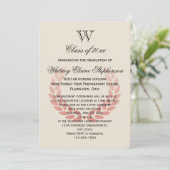 Letter Monogram Classic Red College Graduing Kaart (Staand voorkant)