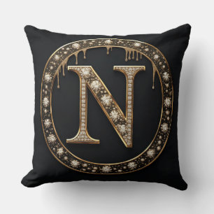 Letter Monogram N Persoonlijk Initieel Cadeau Kussen