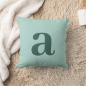 Letter Monogram Tealblauw Minimalistisch Kussen (Deken)