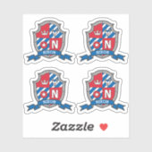 Letter N aangepaste naam Nixon wolf dog ridders ku Sticker (Vel)