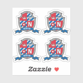 Letter N aangepaste naam Nixon wolf dog ridders ku Sticker