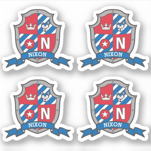 Letter N aangepaste naam Nixon wolf dog ridders ku Sticker (Voorkant)
