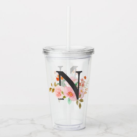 Letter N Acryl Drinkbeker (Voorkant)