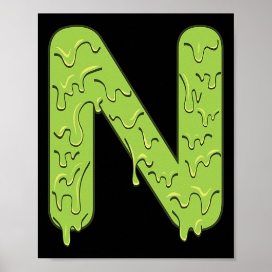 Letter N Alfabet Initialen Halloween Kostuum Kinde Poster (Voorkant)