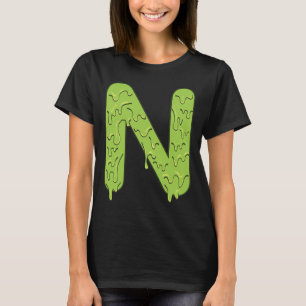 Letter N Alfabet Initialen Halloween Kostuum Kinde T-shirt