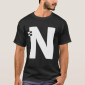 Letter N Alphabet Initiaal Monogram T-shirt (Voorkant)