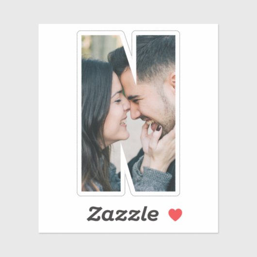 Letter N Alphabet & Photo Custom-Cut Vinyl Sticker (Vel)