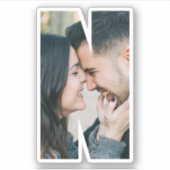 Letter N Alphabet & Photo Custom-Cut Vinyl Sticker (Voorkant)