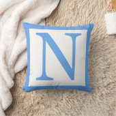 Letter N Baby Blue Border Kussen (Deken)