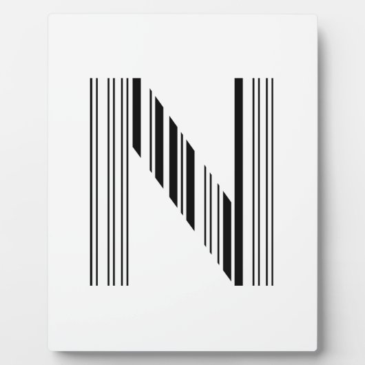 LETTER N BAR CODE Eerste Initiaal Barcodepatroon Fotoplaat (Voorkant)