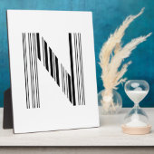 LETTER N BAR CODE Eerste Initiaal Barcodepatroon Fotoplaat (Zijkant)