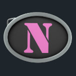 Letter N Belt Buckle Gesp<br><div class="desc">N-gordel sluiting,  roze en zwart</div>