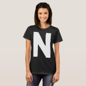 Letter N big and bold white T-shirt (Voorkant volledig)