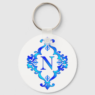 Letter N Blue Sleutelhanger