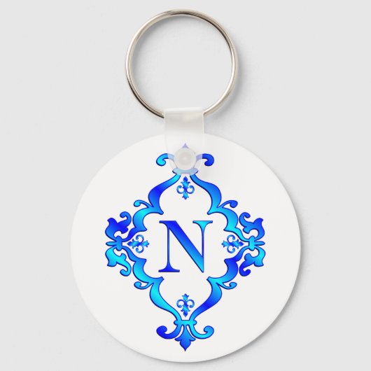 Letter N Blue Sleutelhanger (Voorkant)