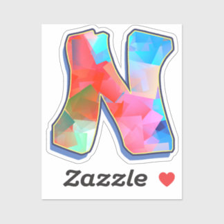 Letter N -  Color Mix Sticker