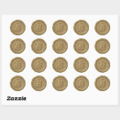 *~* Letter N Diamond Circle GOUDEN Wax Seal Sticke Ronde Sticker (Vel)