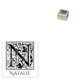Letter N Eerste Letter gepersonaliseerd Rubberstempel