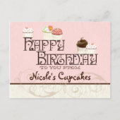 Letter N Gelukkige Verjaardag Cupcake Zakelijke an Briefkaart (Voorkant)