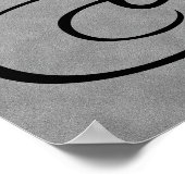 Letter N, Gothic Monogram Black Poster (Hoek)