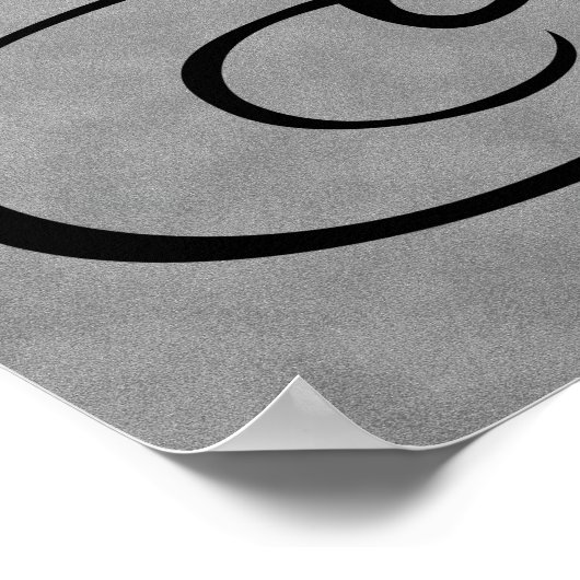 Letter N, Gothic Monogram Black Poster (Hoek)