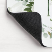 Letter N Groene Varen & Eucalyptus krans Muismat (Hoek)