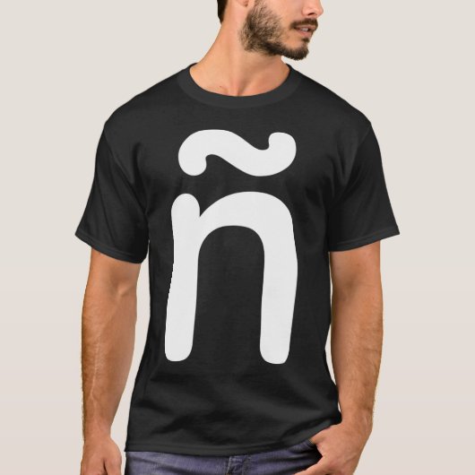 Letter N in kleine letters met Tilde Virgulilla Sp T-shirt (Voorkant)