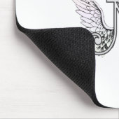 Letter N Initiaal Monogram met Angel Wings & Halo Muismat (Hoek)