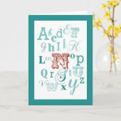 Letter N Initiaal Naam Alphabet Birthday Blauwgroe Kaart (Gele Bloem)