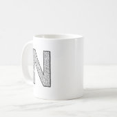 Letter N Initial Coffee Mug – Minimal Modern Style Koffiemok (Voorkant links)