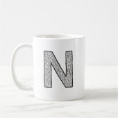 Letter N Initial Coffee Mug – Minimal Modern Style Koffiemok (Links)