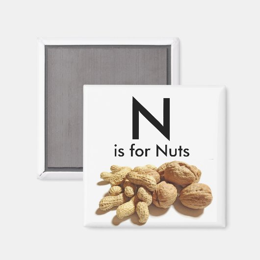 Letter N is voor Nuts Kindermangets Magneet (Voorkant / Achterkant)