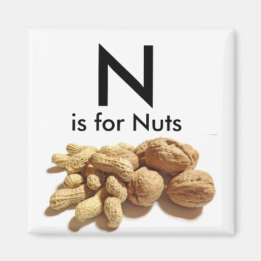 Letter N is voor Nuts Kindermangets Magneet (Voorkant)