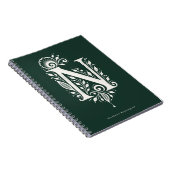 Letter N Linocut Botanisch Monogram Notitieboek (Rechterzijde)