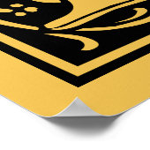 Letter N Medieval Monogram  Initiaal Poster (Hoek)