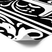 Letter N Medieval Monogram  Initiaal Poster (Hoek)