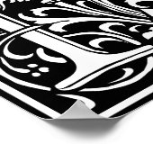 Letter N Medieval Monogram  Initiaal Poster (Hoek)