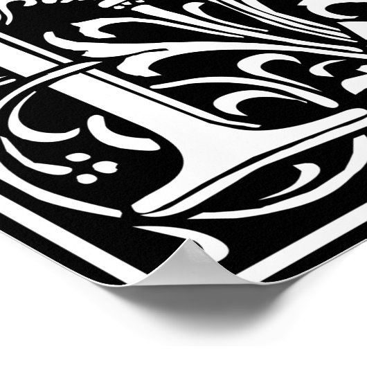 Letter N Medieval Monogram Initiaal Poster (Hoek)