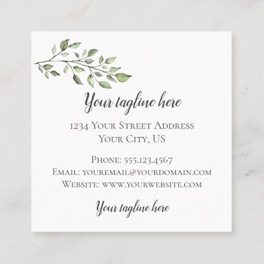 Letter N met Gold Geometric Design en Flowers Vierkante Visitekaartje (Achterkant)