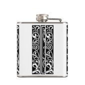 Letter N Middeleeuwse Monogram Art Nouveau Heupfles (Achterkant)