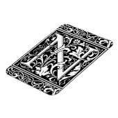 Letter N Middeleeuwse Monogram Art Nouveau Magneet (Linkerzijde)
