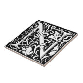 Letter N Middeleeuwse Monogram Art Nouveau Tegeltje (Zijkant)