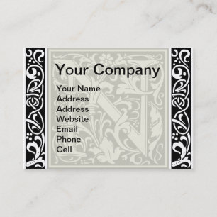 Letter N Middeleeuwse Monogram Art Nouveau Visitekaartje